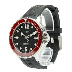 ティソ シースター1000 腕時計 T066407A 自動巻き ブラック文字盤 ステンレススチール ラバー メンズ TISSOT 【中古】
