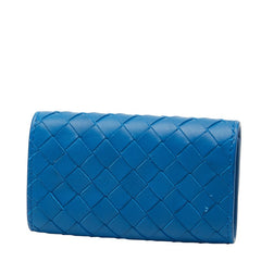 ボッテガヴェネタ イントレチャート キーケース 4連 ブルー レザー レディース BOTTEGAVENETA 【中古】