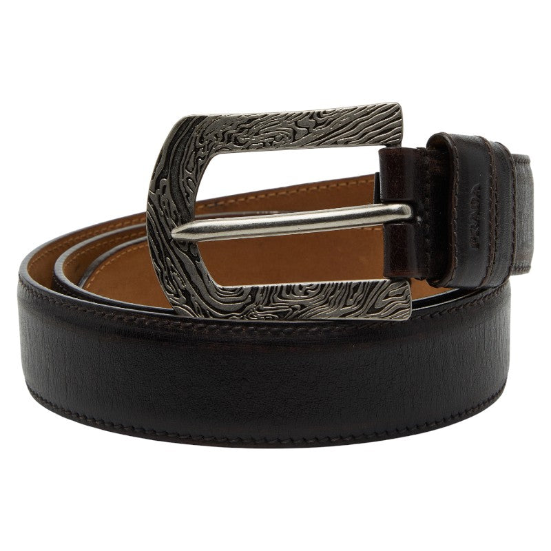 プラダ ベルト サイズ：85 34 ブラウン レザー メンズ PRADA 【中古】