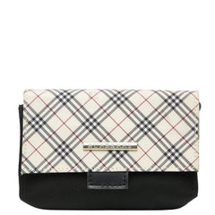 バーバリー ノバチェック ポーチ 小物入れ ベージュ ブラック キャンバス ナイロン レディース BURBERRY 【中古】