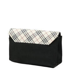 バーバリー ノバチェック ポーチ 小物入れ ベージュ ブラック キャンバス ナイロン レディース BURBERRY 【中古】