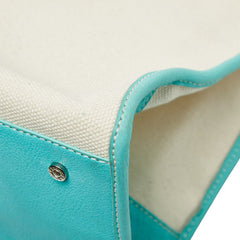 ティファニー ハンドバッグ ショルダーバッグ 2WAY ホワイト ティファニーブルー キャンバス レザー レディース TIFFANY&Co. 【中古】