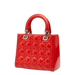 ディオール カナージュ レディディオール ミディアム ショルダーバッグ ハンドバッグ 2WAY レッド パテントレザー レディース Dior 【中古】