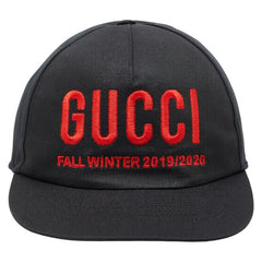 グッチ エンブロイダリー ベースボールキャップ サイズXL 59cm 596211 ブラック レッド コットン ポリエステル メンズ GUCCI 【中古】