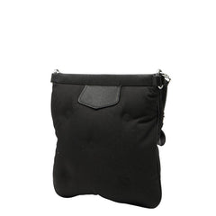 マルタンマルジェラ ロゴ ショルダーバッグ ブラック キャンバス レザー レディース MARTIN MARGIELA 【中古】