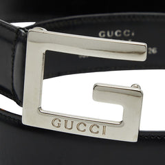 グッチ Gバックル ベルト サイズ65・26 ブラック レザー レディース GUCCI 【中古】