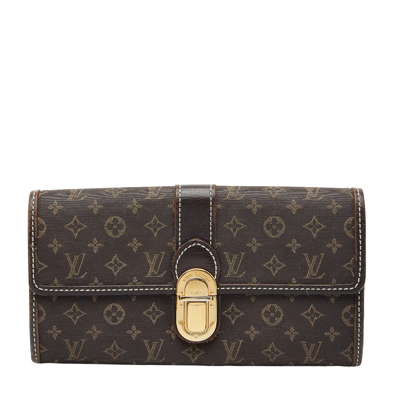 ルイ ヴィトン モノグラム イディール ポルトフォイユ サラ 長財布 M63006 ブラウン キャンバス レザー レディース LOUIS VUITTON 【中古】