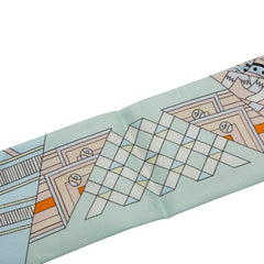 エルメス ツイリー De l'Ombrelle aux Duels Vieux 杖傘と決闘 スカーフ ライトブルー マルチカラー レディース HERMES 【中古】