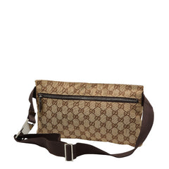 グッチ GGキャンバス ボディバッグ ウエストバッグ 28566 ベージュ ブラウン キャンバス レザー レディース GUCCI 【中古】