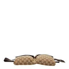 グッチ GGキャンバス ボディバッグ ウエストバッグ 28566 ベージュ ブラウン キャンバス レザー レディース GUCCI 【中古】