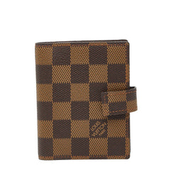 ルイ ヴィトン ダミエ アジェンダ ミニ 手帳カバー カードケース R20705 エベヌ ブラウン PVC レザー レディース LOUIS VUITTON 【中古】