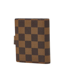 ルイ ヴィトン ダミエ アジェンダ ミニ 手帳カバー カードケース R20705 エベヌ ブラウン PVC レザー レディース LOUIS VUITTON 【中古】