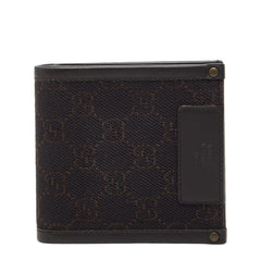 グッチ GGキャンバス 二つ折り財布 101663 2149 ブラウン キャンバス レザー レディース GUCCI 【中古】