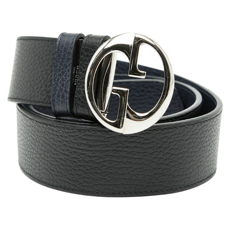 グッチ ベルト 85/34 449715 ブラック レザー メンズ GUCCI 【中古】