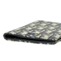 ディオール オブリーク パスポートケース ベージュ ネイビー キャンバス レザー レディース Dior 【中古】