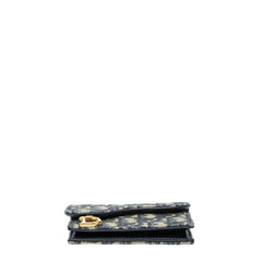 ディオール オブリーク カードケース 名刺入れ ベージュ ネイビー キャンバス レディース Dior 【中古】
