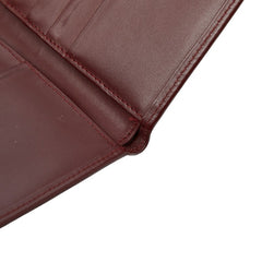 カルティエ マストライン カードケース 札入れ ワインレッド ボルドー レザー レディース CARTIER 【中古】