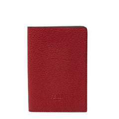 フェンディ ロゴ パスポートケース 7AS378 レッド レザー レディース FENDI 【中古】