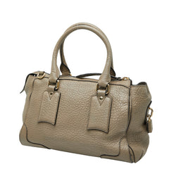 バーバリー ミディアム クリフトン ハンドバッグ ショルダーバッグ 2WAY ブラウン レザー レディース BURBERRY 【中古】