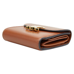 セリーヌ トリオンフ 三つ折り財布 10D783BZG ブラウン レザー レディース CELINE 【中古】
