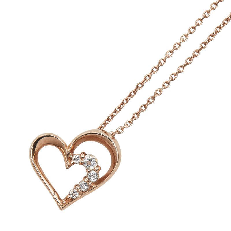 スタージュエリー ハート モチーフ ペンダントネックレス K10PG ピンクゴールド レディース STAR JEWELRY 【中古】