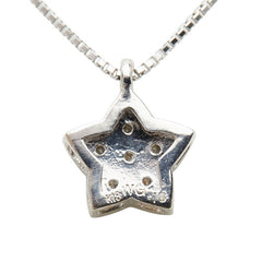 K18WG ホワイトゴールド ダイヤ0.18ct スター 星 モチーフ ペンダントネックレス レディース 【中古】