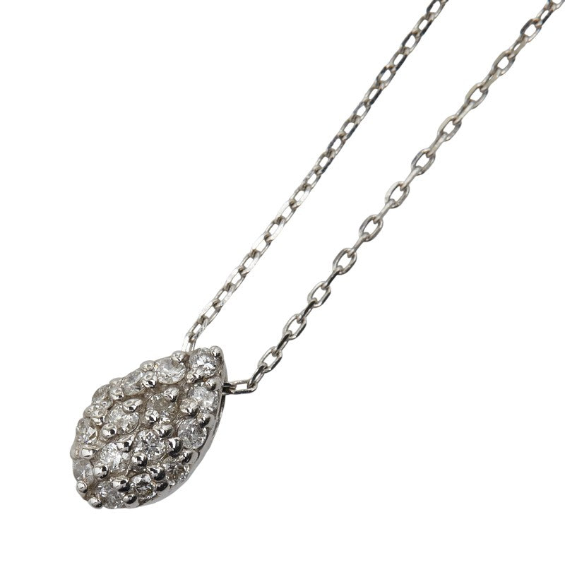 K18WG ホワイトゴールド 色石0.10ct ペンダントネックレス レディース 【中古】