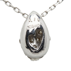 K18WG ホワイトゴールド 色石0.10ct ペンダントネックレス レディース 【中古】