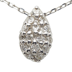 K18WG ホワイトゴールド ダイヤ0.10ct ペンダントネックレス レディース 【中古】