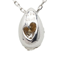 K18WG ホワイトゴールド ダイヤ0.10ct ペンダントネックレス レディース 【中古】