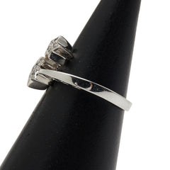 K18WG ホワイトゴールド ダイヤ0.15ct スター 星 モチーフ リング 指輪 レディース 11.5号 【中古】