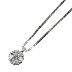 K18WG ホワイトゴールド ダイヤ0.20ct ペンダントネックレス レディース 【中古】