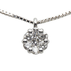 K18WG ホワイトゴールド ダイヤ0.20ct ペンダントネックレス レディース 【中古】