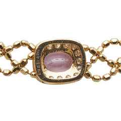 K18YG イエローゴールド サファイア0.25ct ダイヤ0.05ct ネックレス レディース 【中古】