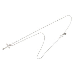 K18WG ホワイトゴールド ダイヤ0.50ct クロス 十字架 モチーフ ペンダントネックレス レディース 【中古】