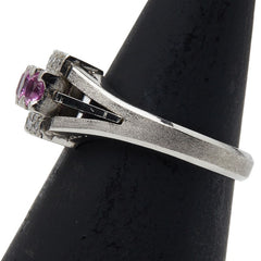 Pt900 プラチナ サファイア ダイヤ リング 指輪 レディース 10号 【中古】