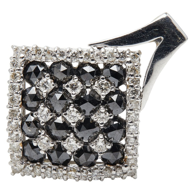 K18WG ホワイトゴールド ダイヤ1.30ct ダイヤ0.40ct ひし形 モチーフ ペンダントトップ レディース 【中古】