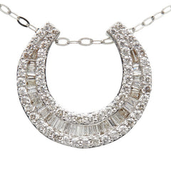 K18WG ホワイトゴールド ダイヤ0.50ct ペンダントネックレス レディース 【中古】