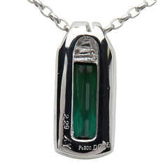 Pt900 プラチナ Pt850 プラチナ トルマリン2.29ct ダイヤ0.05ct ネックレス レディース 【中古】