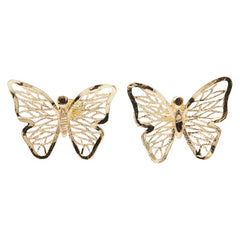 K18YG イエローゴールド バタフライモチーフ ピアス レディース 【中古】