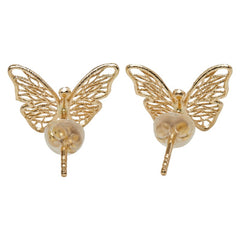 K18YG イエローゴールド バタフライモチーフ ピアス レディース 【中古】