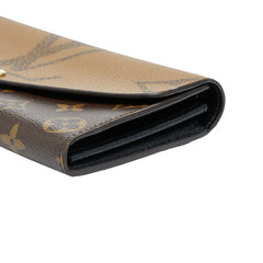 ルイ ヴィトン モノグラム ジャイアント リバース ポルトフォイユ サラ 長財布 M80726 ブラウン PVC レザー レディース LOUIS VUITTON 【中古】