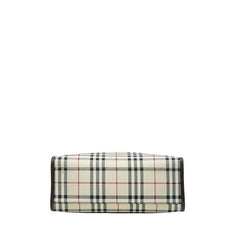 バーバリー ノバチェック トートバッグ ハンドバッグ ベージュ マルチカラー PVC レザー レディース BURBERRY 【中古】