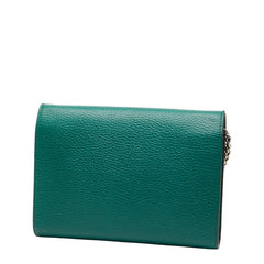 グッチ ディオニュソス 斜め掛け チェーン ショルダーバッグ ウォレット 401231 グリーン PVC レザー レディース GUCCI 【中古】