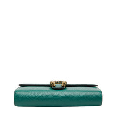 グッチ ディオニュソス 斜め掛け チェーン ショルダーバッグ ウォレット 401231 グリーン PVC レザー レディース GUCCI 【中古】