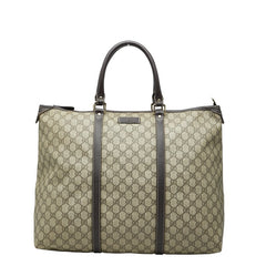 グッチ GGスプリーム トートバッグ 201482 ベージュ ブラウン PVC レザー レディース GUCCI 【中古】