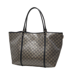 グッチ GGクリスタル トートバッグ 197954 グレー ブラック PVC レザー レディース GUCCI 【中古】