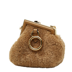 フェンディ ファースト ナノ チャーム チェーンショルダー ポーチ コインケース キーホルダー 7AS051 ブラウン ボア レディース FENDI 【中古】