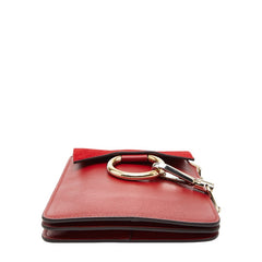 クロエ フェイ 斜め掛け ショルダーバッグ レッド レザー スウェード レディース Chloe 【中古】