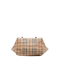 バーバリー ノバチェック シャドーホース トートバッグ ベージュ マルチカラー PVC レザー レディース BURBERRY 【中古】